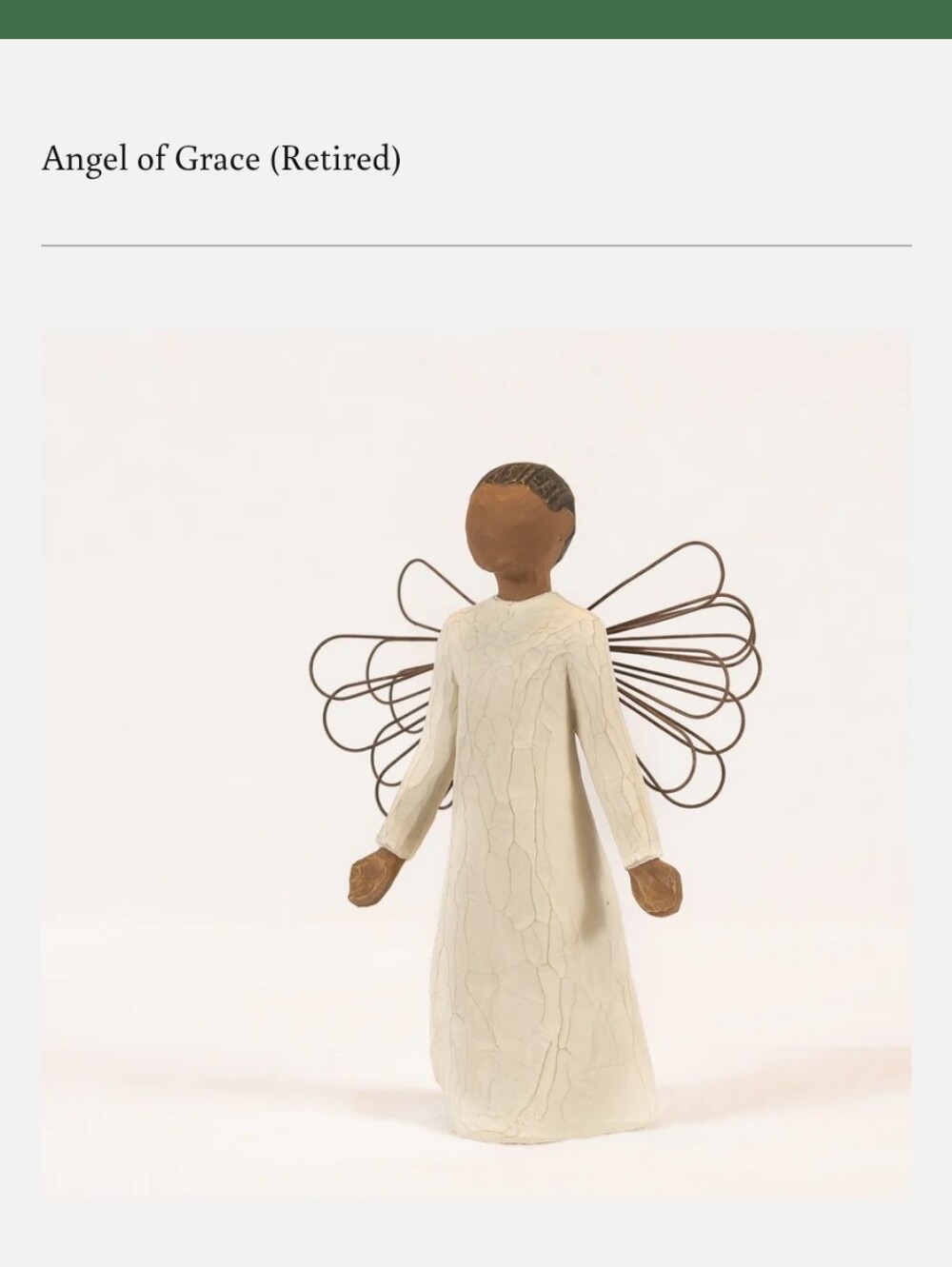 Willow Tree Angel of Grace - Cream Dress with Brown Wings